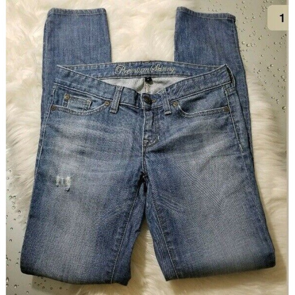 GAP Women's Jeans Premium Skinny Stretch Med Wash Low-rise SIZE 2 Retail $80